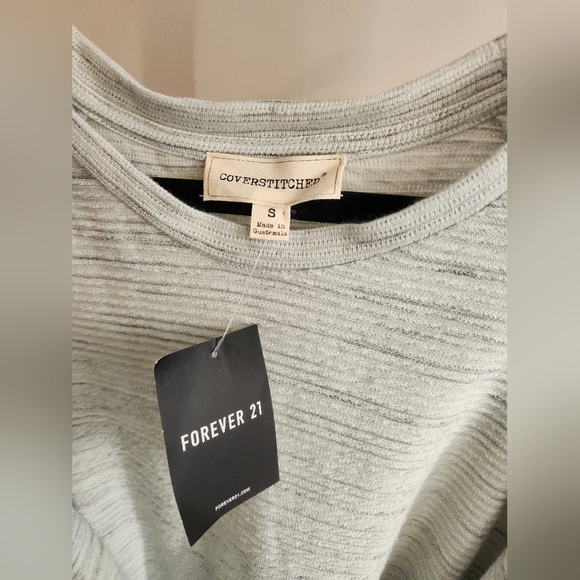 SOLD Forever 21 Gray tunic sweater, long sleeve with front tie, size small - Picture 2 of 8